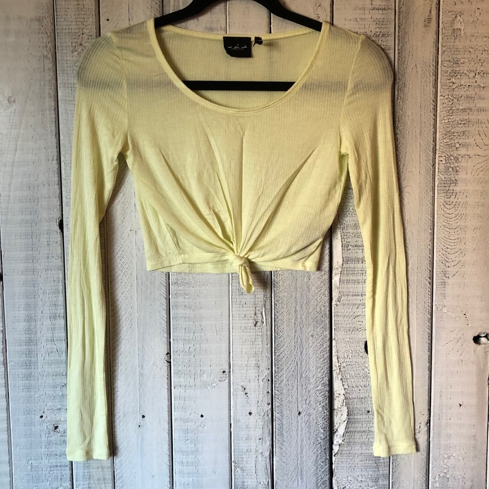 Urban Outfitters Yellow Long Sleeve Crop Top